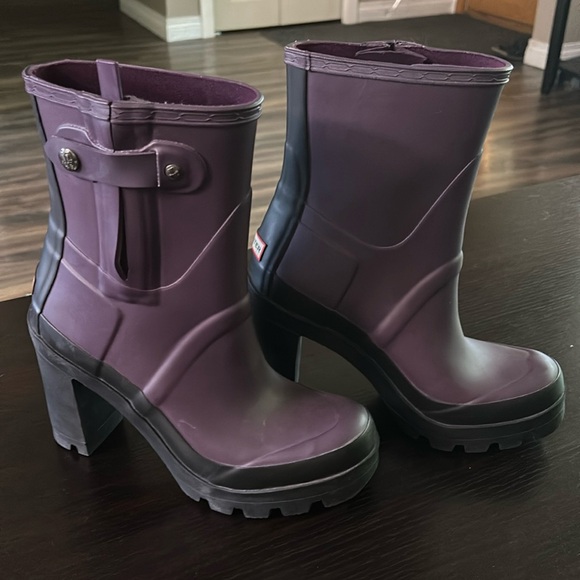 Hunter Shoes - Purple Hunter high heel rain boot